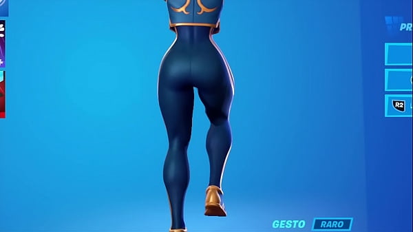 Chun Li moviendo tremendo culazo en primer plano Fortnite