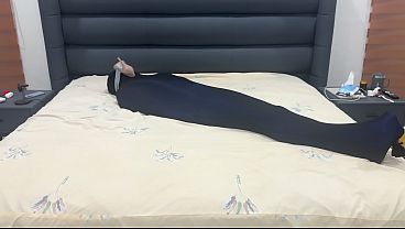 Shoe Sniffing Slave Encased in Pantyhose Prison and Verbaly Humiliated