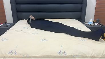 Shoe Sniffing Slave Encased in Pantyhose Prison and Verbaly Humiliated