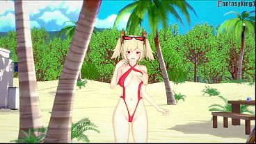 Burnice Bikini blowjob on the beach - Zenless Zone Zero | Full & Pov version on Sheer & PTRN: Fantasyking3