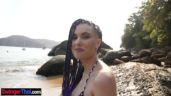 Tasty latina amateur babe Luara Amaral picked up on a beach and fucked in a cabin