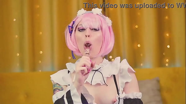 Rough Face fuck and painful ass stretching for cute maid Ram - 0% pussy, Cosplay, Spooky Boogie