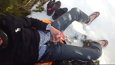 Masturbation in the snow