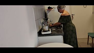 Naughty grandma showing off her beautiful white butt.