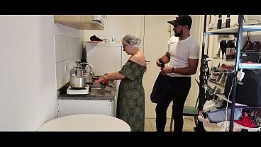 Naughty grandma showing off her beautiful white butt.