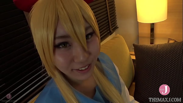 [HentaiCosplay] Beautiful blonde haired cosplayer in uniform, Ichika Ayamori, gives a thick blowjob! She finishes with a hand job!