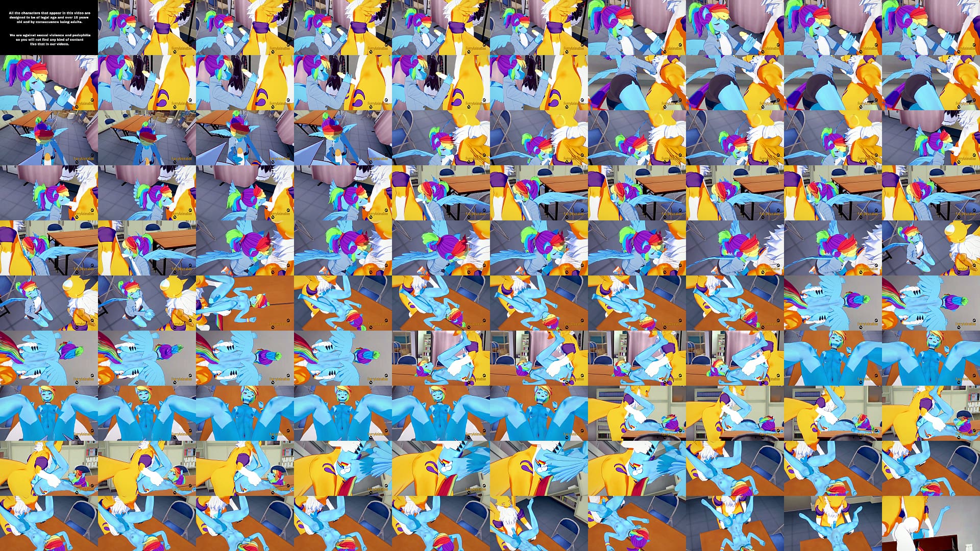 Digimon my little pony Yaoi Hentai 3D - Renamon and Rainbow Dash blobjob and fucked with cum in her mouth and ass - Yiff Anime Gay 预览图