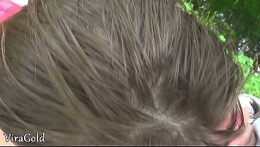 Creampie in young pussy on a picnic in the woods