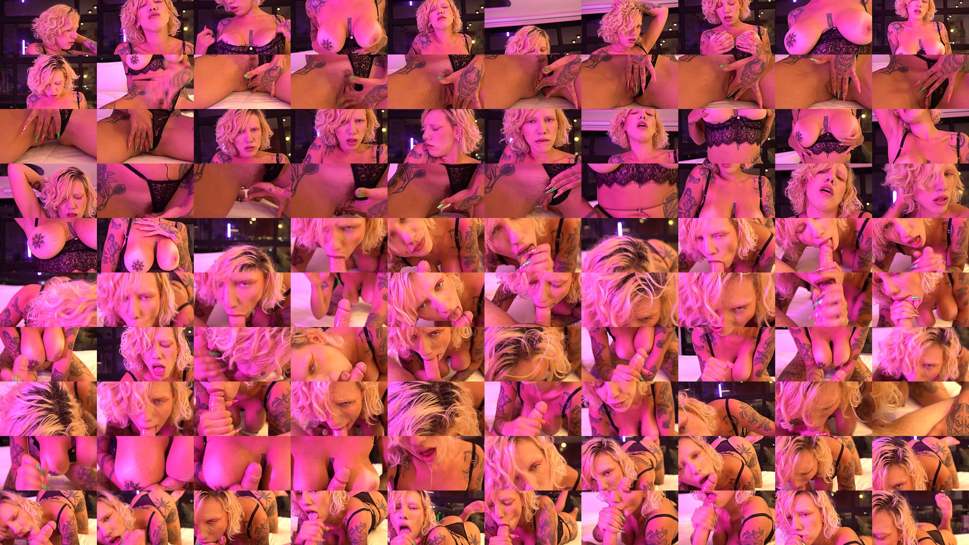 Busty blonde gives a blowjob and handjob backstage 预览图