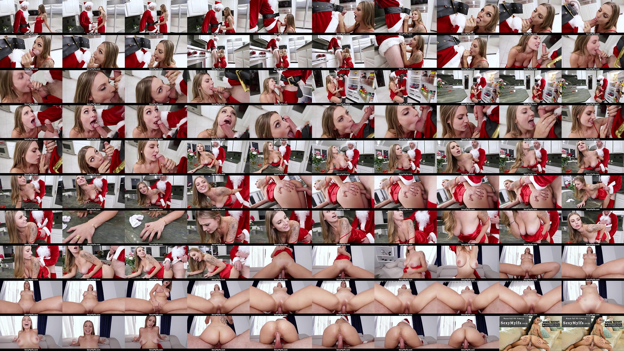 Stepson Santa&rsquo;s Cock Is Hard so Stepmom Gets to Her Knees and Starts Sucking - SexyMylfs 预览图