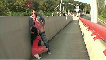 Step father fucks step daughter in public