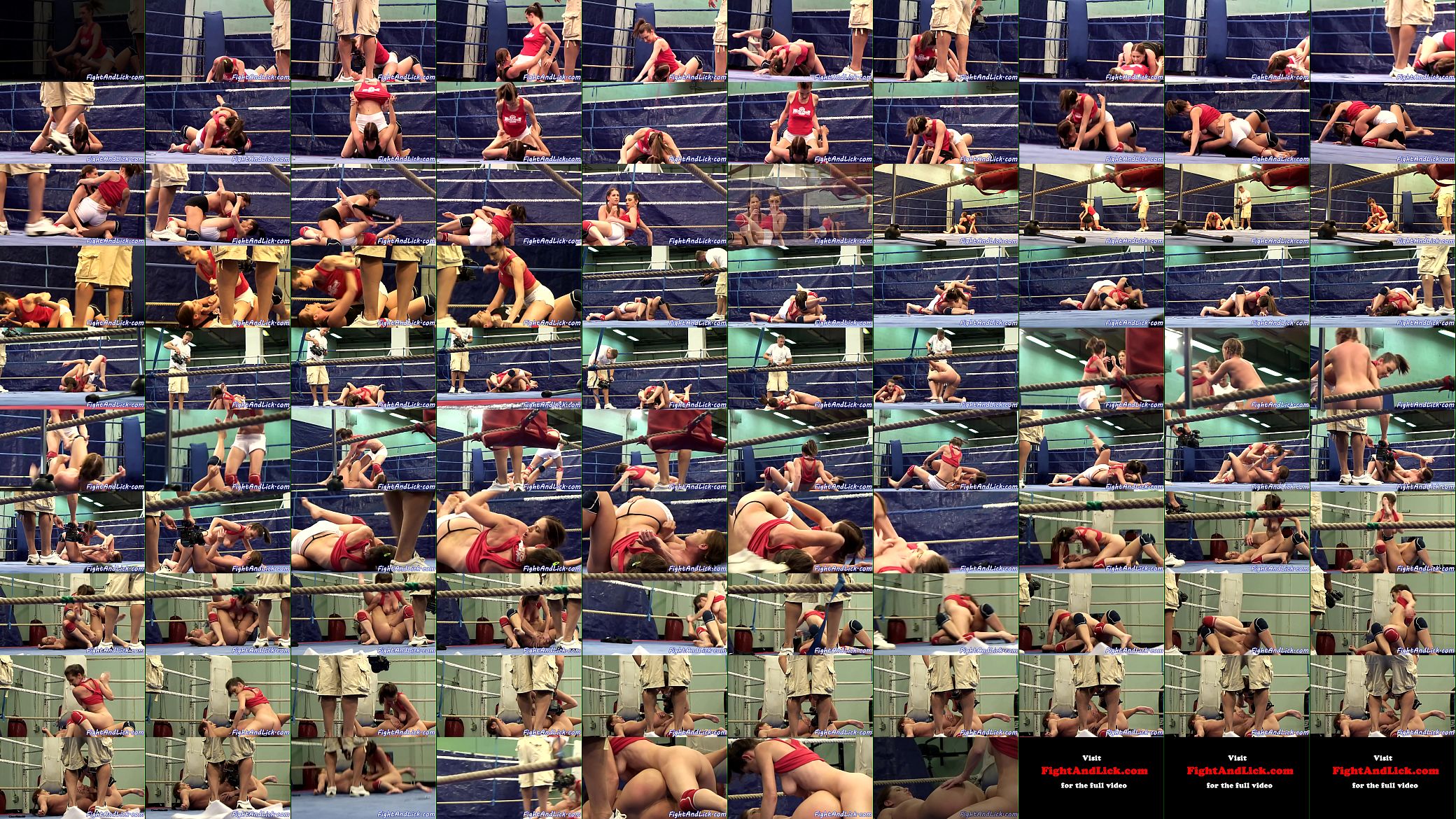 Muscular lesbians wrestling in a boxing ring 预览图
