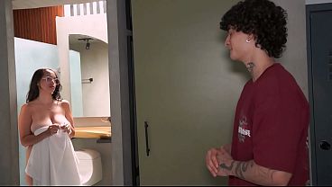 Shy guy enjoys his best friend's girlfriend's big tits - secret sex