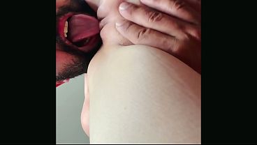 Bearded Guy Eats Her Wet Pussy Then Fucks Her Hard with Lush Vibrator - Missionary, Scissoring & Doggy Style Ending in Cum on Pussy