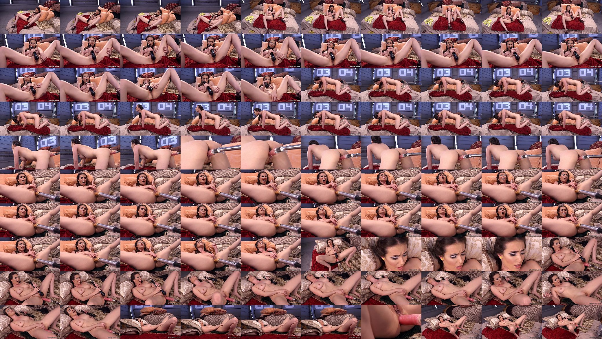 Brunette beauty anal fucked by machine 预览图