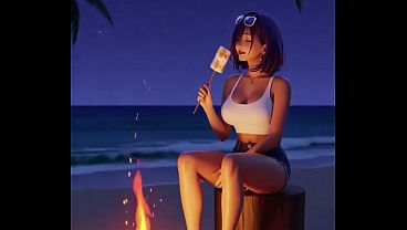 Towa's Naughty Beach Day: Sun-Drenched Curves t...