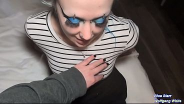 Kinky Alternative Barista Girl Satisfies The Customer With Her Mouth - POV Roleplay with Blue Starr 10 min