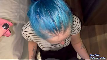 Kinky Alternative Barista Girl Satisfies The Customer With Her Mouth - POV Roleplay with Blue Starr