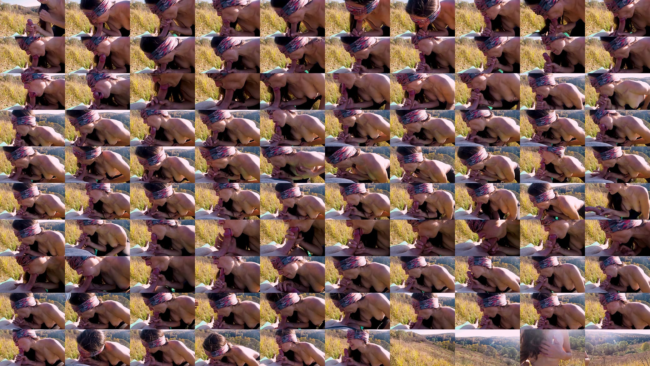 Autumn Amateur Outdoor Blowjob and Cum in Mouth 预览图
