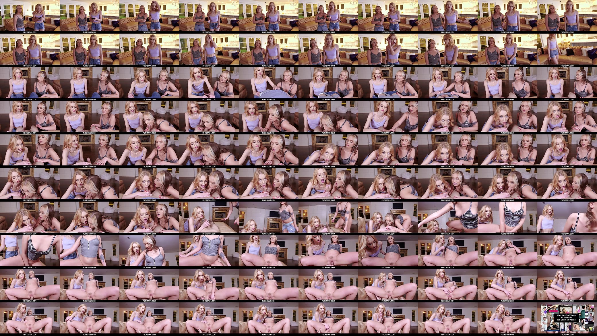 FucksFam-Stepsisters taking turns pleasuring their horny stepbrothers cock 预览图