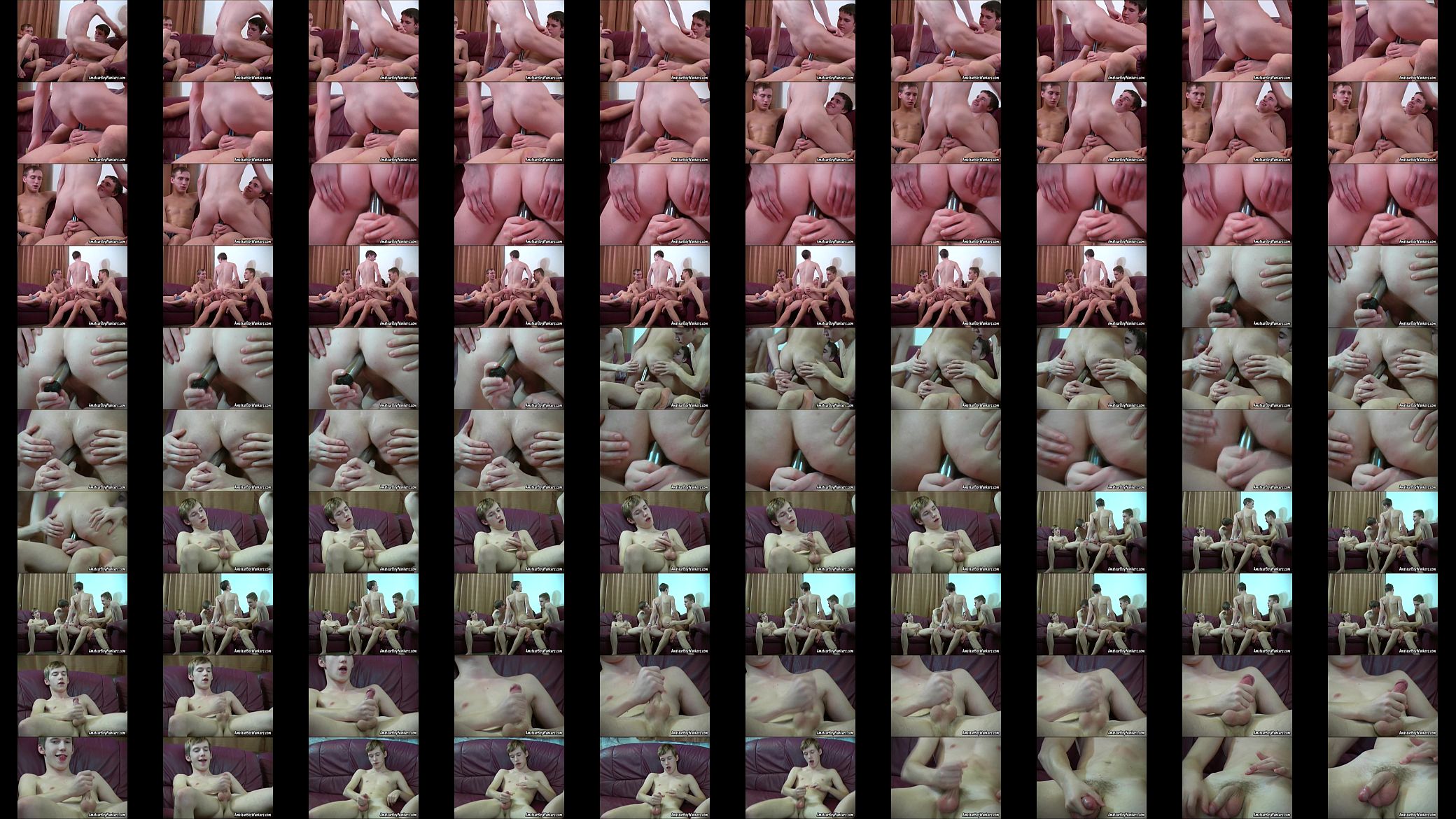 Amateur Boy Wankers: Amateur Boy Group Dildo Play 预览图