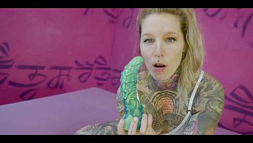 Tattooed girl DEEP THROAT fucked and DP - hard ANAL strech