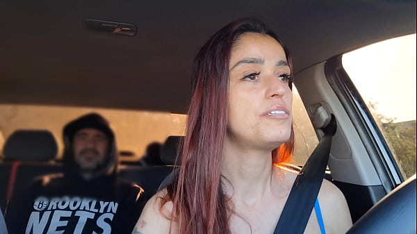 Slutty APP driver catches perverted passenger masturbating from behind and helps him masturbate and fucks him in the back seat!