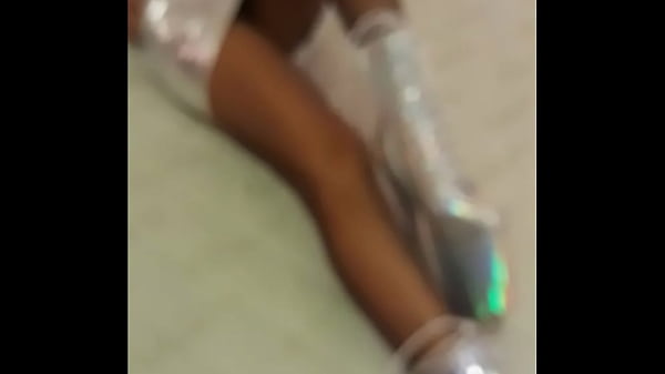 Total silver and fishnet pantyhose 2 min