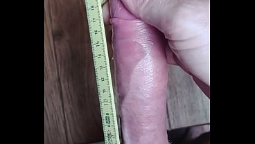 Big white cock, pumped and fat with cock ring get drained after session 16 sec