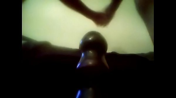 Me riding a huge plug dildo