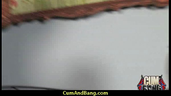 Black ho sucks on white dicks in a group blowjob 13