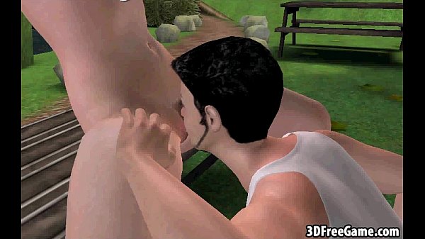 Here is a sexy 3D brunette babe who is getting fucked outdoors