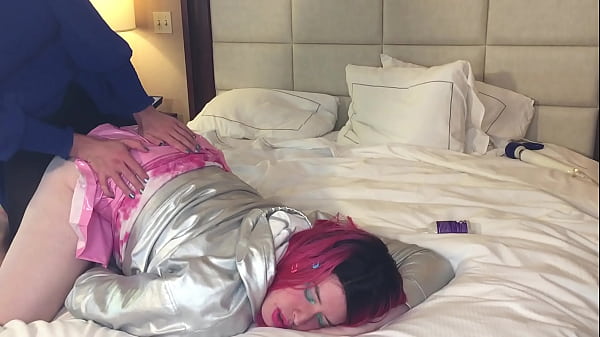 Beautiful Crossdresser in Crotch Ripped Yoga Pants Fucks Trans Woman
