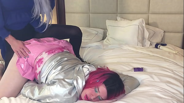 Beautiful Crossdresser in Crotch Ripped Yoga Pants Fucks Trans Woman