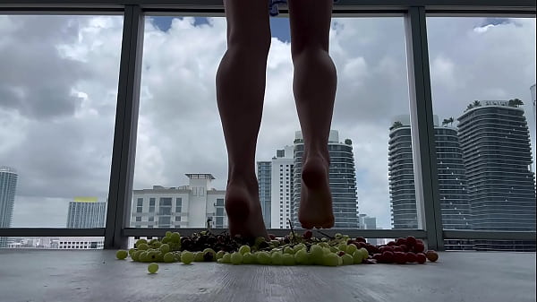 For lovers of foot fetish I crush grapes with my feet