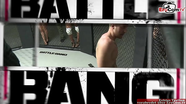 Blonde slut with natural tits fucks the boxing winner