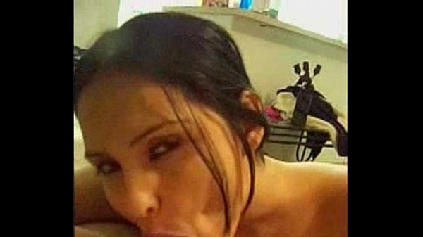 Big tit brunette gives a POV blowjob to a big cock