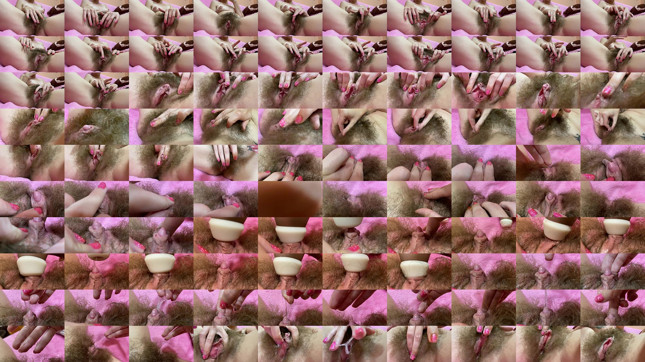 Huge pulsating clitoris orgasm in extreme close up with squirting hairy pussy grool play 预览图