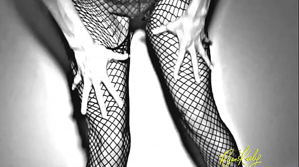 Punk Girl in Fishnet Stockings Fucks Herself with a Big Dildo
