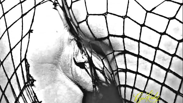 Punk Girl in Fishnet Stockings Fucks Herself with a Big Dildo