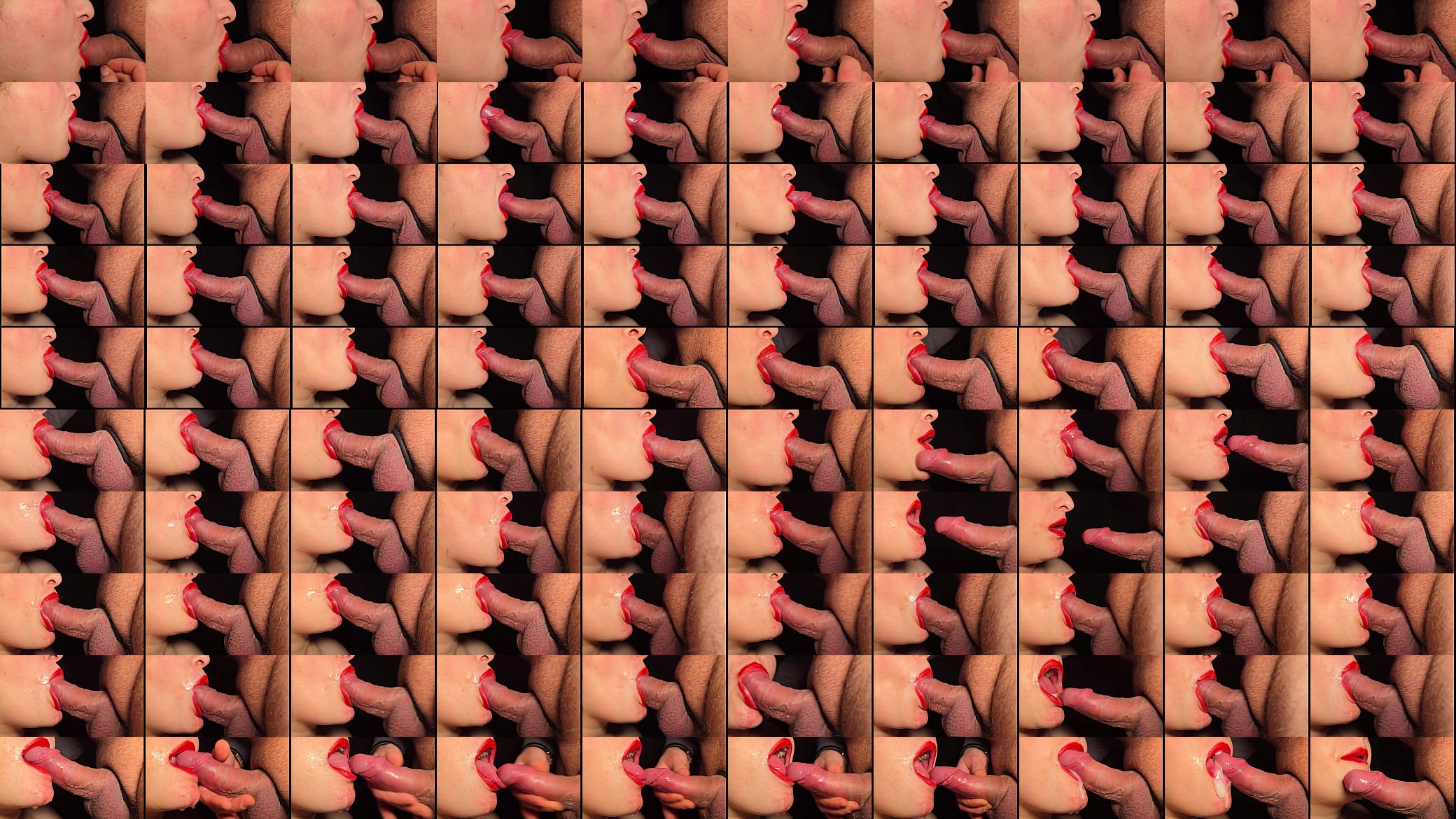 Red Lipstick Blowjob &ndash; Close-Up &amp; Massive Cumshot on Mouth! 预览图