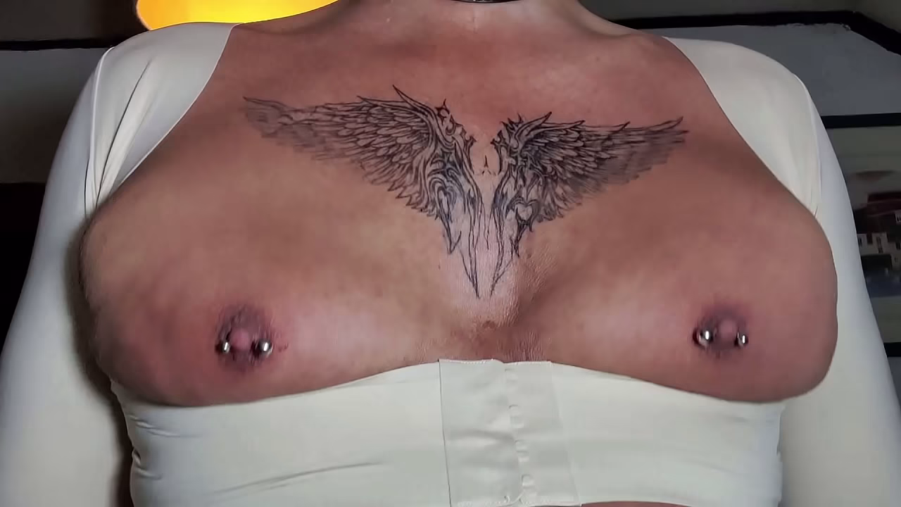 Flaunting my pierced nipples