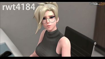 Mercy gets fucked and receives a creampie [Spanish subtitles]