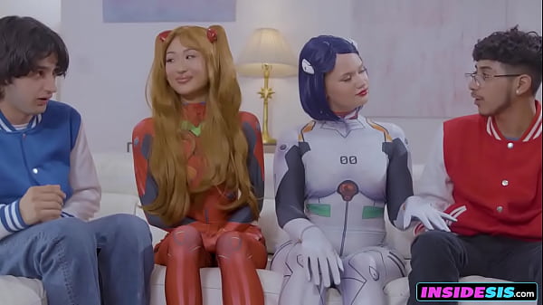 Download Video - Sexy cosplay girls are looking for a way to go to CUMICON&comma; luckily if you exchange their stepbrothers' cocks they can complete their journey&period;