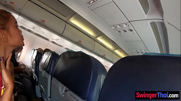 Airplane ride and amateur sex in the hotel with his Asian teen girlfriend