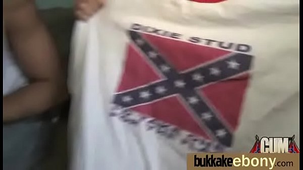 Ebony Cum Slut Hottie Bukkake Party 22