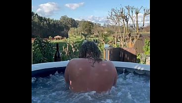 Outdoor Sex with a Hot Blonde MILF in a Hot Tub - Jacuzzi
