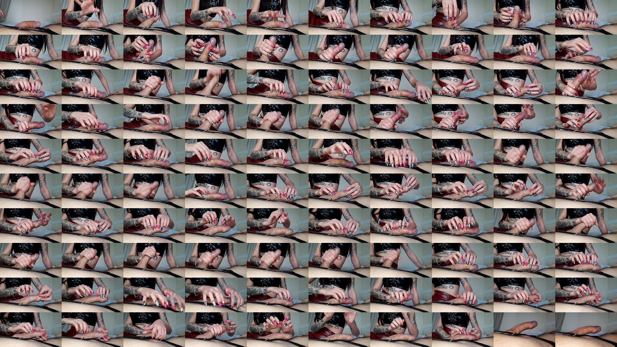 Nail fetish. Dominatrix Nika scratches slave&#039;s big dick. 预览图