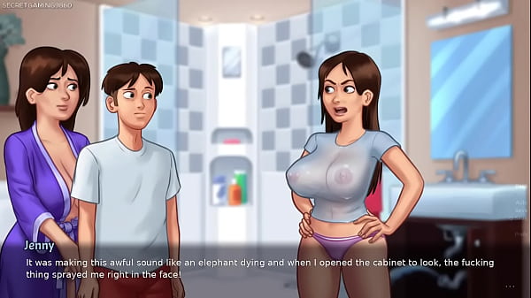 Download Video - Summertime Saga By Kompas Productions - Horny and Lucky Dude Loves Seeing His Next door roommate Big Juicy Wet Boobs&vert; Busty House MILF Wants Him To Help Her