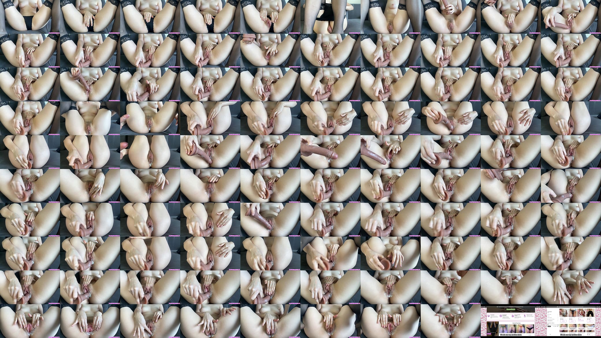Girl in stockings Masturbates a beautiful creamy pussy to the music 预览图